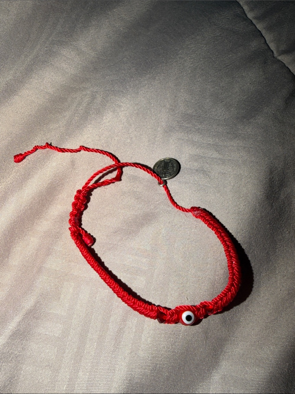 Red Kids Braided Evil Eye Bracelet